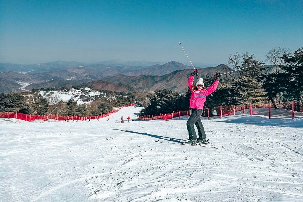 Skiing at Vivaldi Ski Park and Resort in Korea
