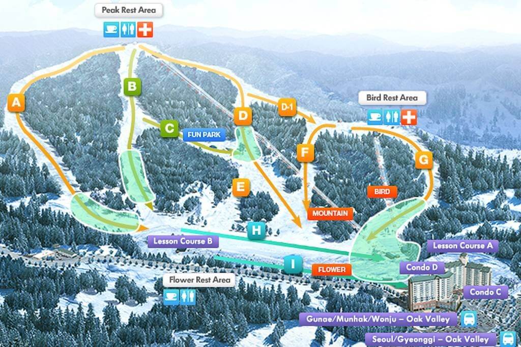 Oak Valley Ski Map