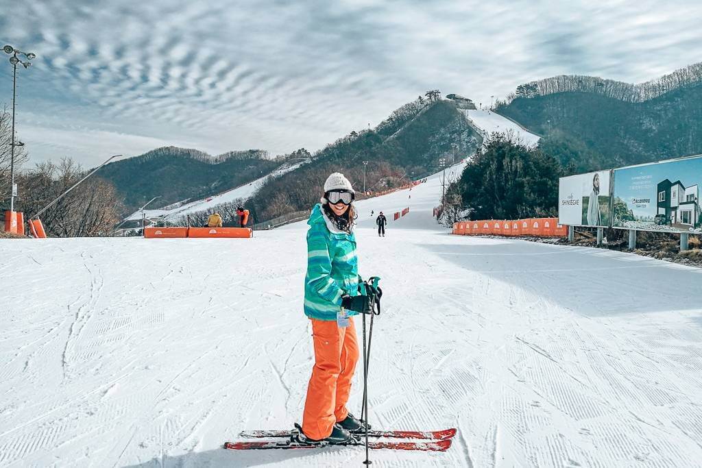 Heading towards the more advanced slopes at Oak Valley Ski Resort