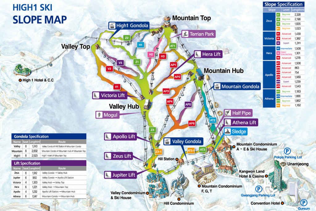 High1 Ski Map