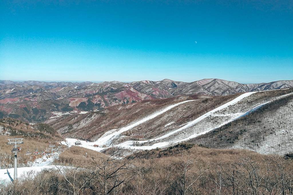 The view from the Mountain Top at High1 Ski Resort, Korea