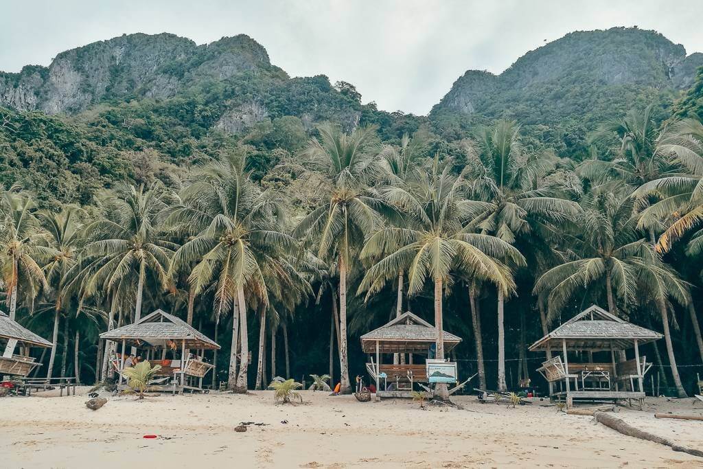 El Nido camping on Seven Commandos Beach