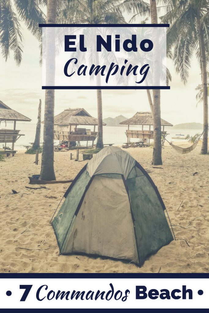 El Nido camping on Seven Commandos Beach in the Philippines