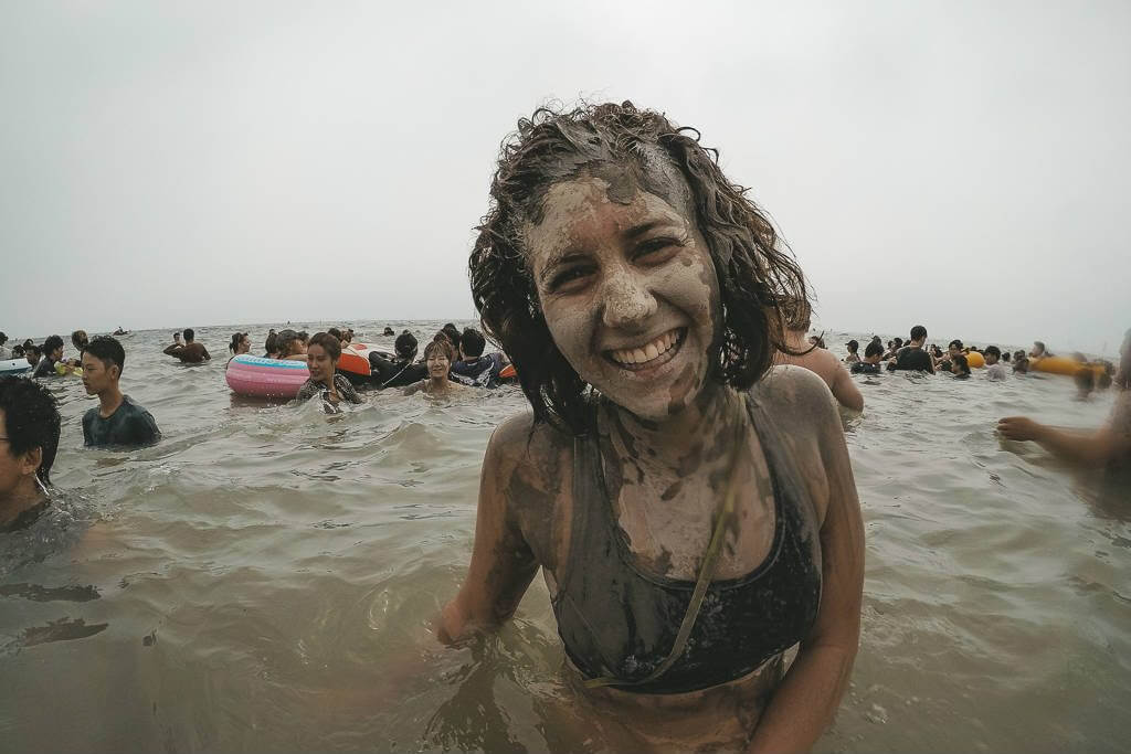 Enjoying Boryeong Mud Festival