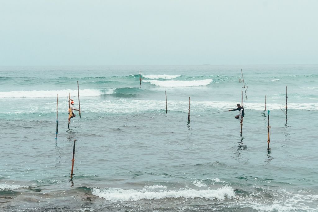 Watching the fishermen in Midigama