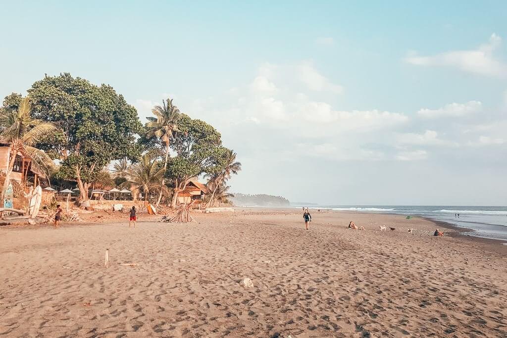 Balian black sand beach in Bali