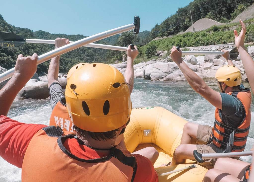 Naerincheon River rafting in Korea
