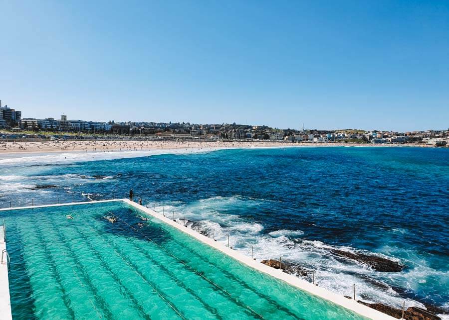 Bondi Pools at the end of the Bondi Coastal Walk in Sydney