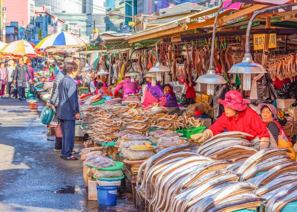 Jagalchi Fish Market In Nampo, Busan