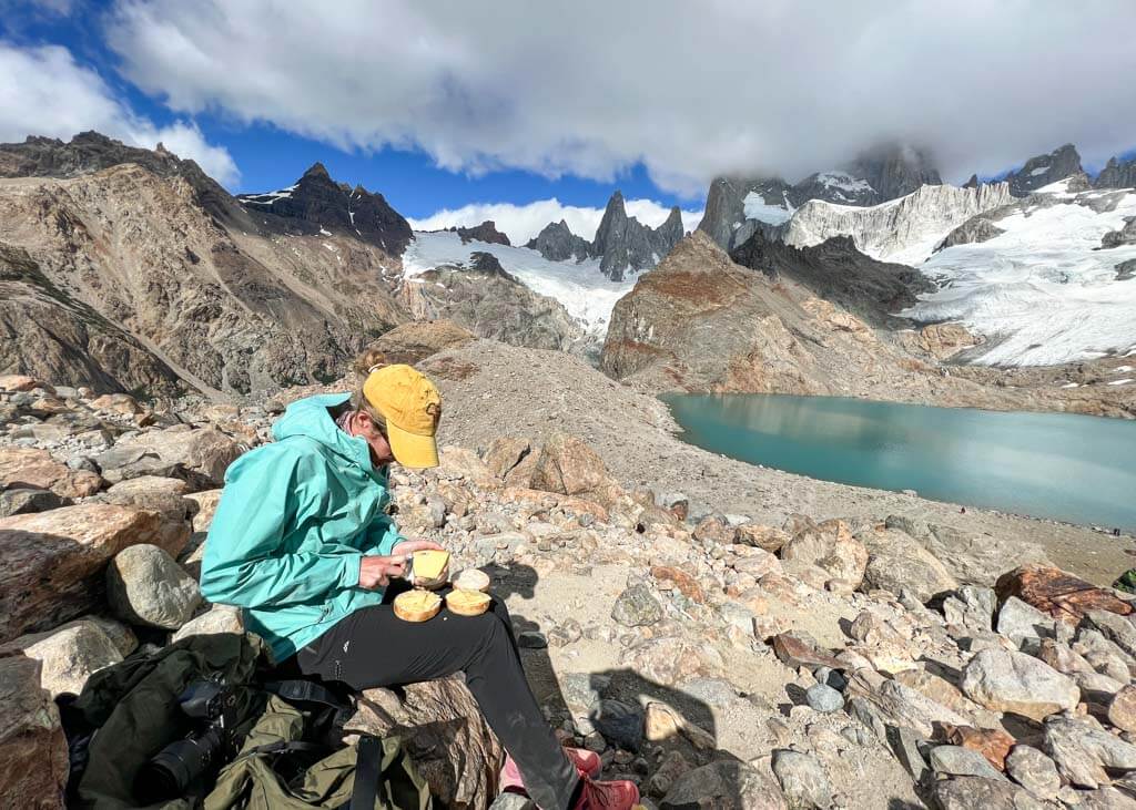 Making lunch after a difficult 5 hours of hiking to Laguna De Los Tres