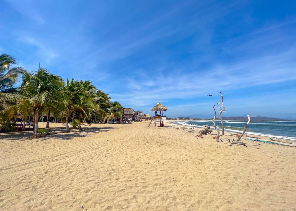 Playa Chacahua in Oaxaca on a sunny day